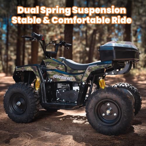 Image of XW-A19 40CC 4-Stroke Gas Powered ATV Quad for Kids 6+, Kids 4 Wheeler with Parental Speed Control, 15 MPH Max Speed, 165 lbs Capacity, Pull Start, LED Headlight and Rear Storage Box (Camo03)