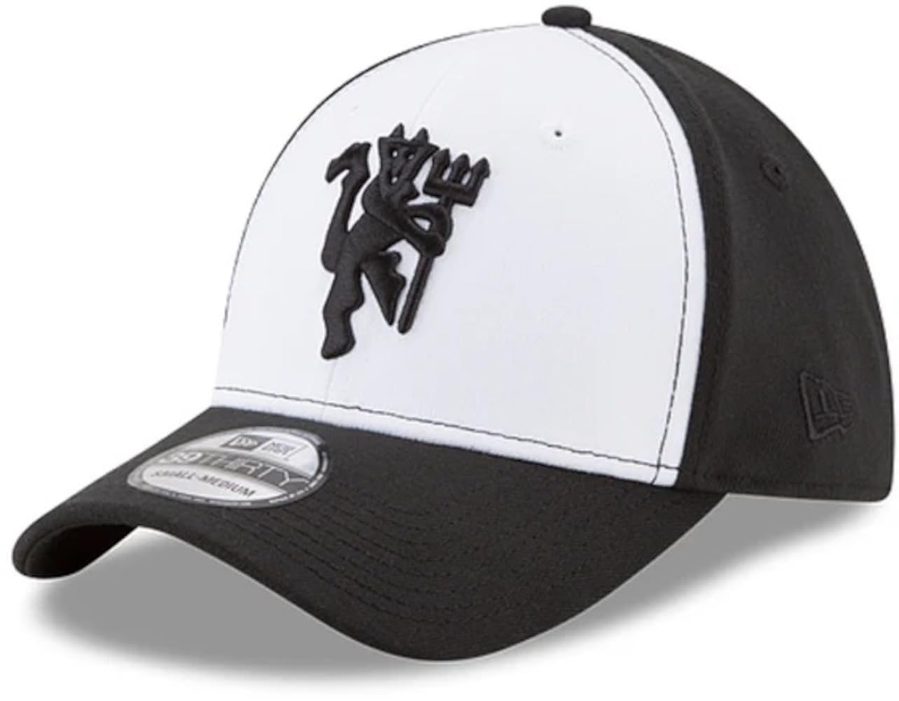 Manchester United 39Thirty Flex Black-White Cap (US, Alpha, Medium, Large, Black)