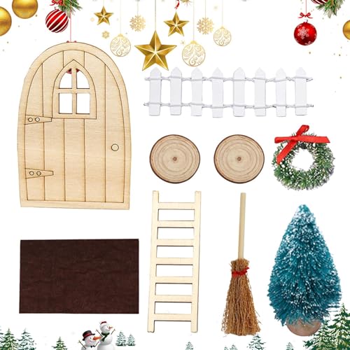 Sillas de puerta de para niña de Navidad, decoración de pared de para fiesta de Navidad, accesorio de madera artesanal para vacaciones de cumpleaños, regalo de fiesta
