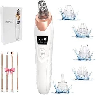 Professional Blackhead Remover Kit - Pore Vacuum Cleaner with 5 Suction Levels, LED Light, and 4 Attachments for Deep Cleansing, Exfoliation, and Acne Treatment - Pain-Free Skincare Tool"