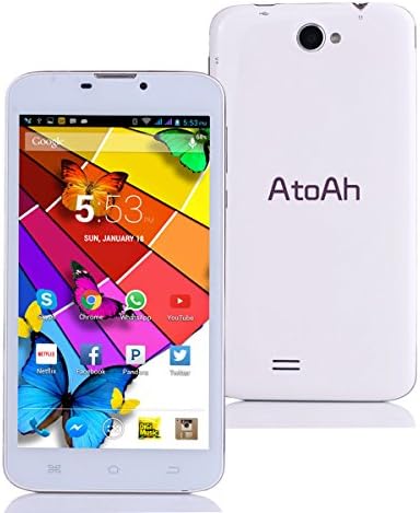 Atoah 6.0-inch Smartphone 960540 IPS Screen Dual core Android 4.2 WIFI GPS 3G coverage on all US GSM networks like AT&T, T Mobile,Net 10 Simple mogile etc) Dual Sim slot Dual Core 4GB bluetooth, Dual camera Dual Sim Mobile，Unlock Cell Phones (White)