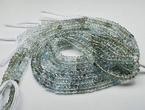 Aigue-marine mousse facettée 5-7mm perles haut de gamme pour bijoux