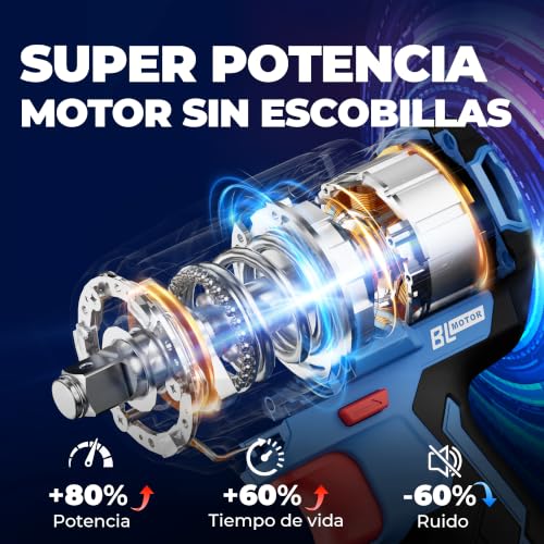 Miniatura 2 de Llave De Impacto Inalámbrica Dong Cheng 18v Sin Escobillas, 598 Nm, 1 2 Pulgada, 4 Velocidades Y Modo Inteligente, Con 5 Casquillos De Impacto, Extensión, Batería 4000 Mah, Caja De Almacenamiento.