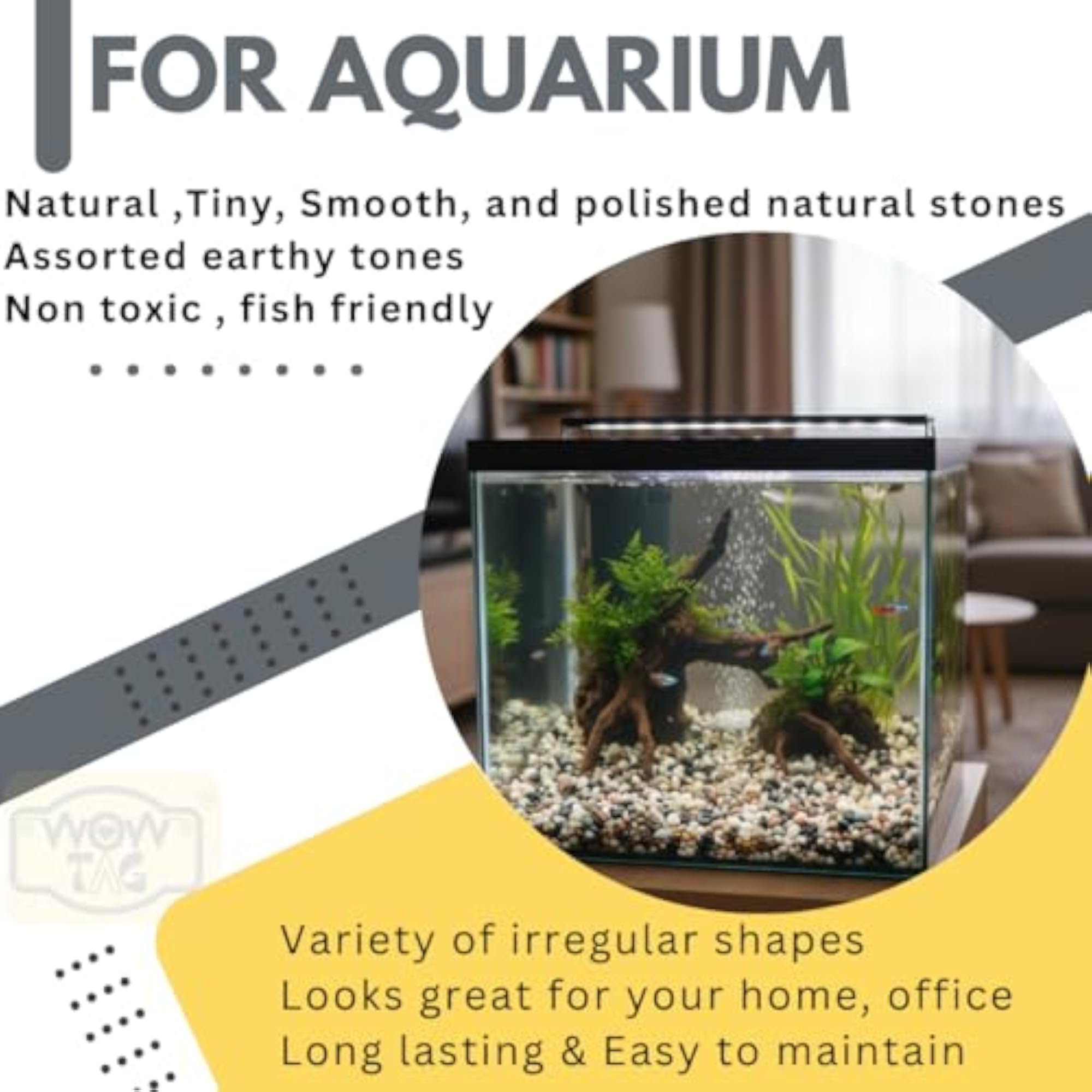 Tiny Pebbles for Aquarium & Garden Decor