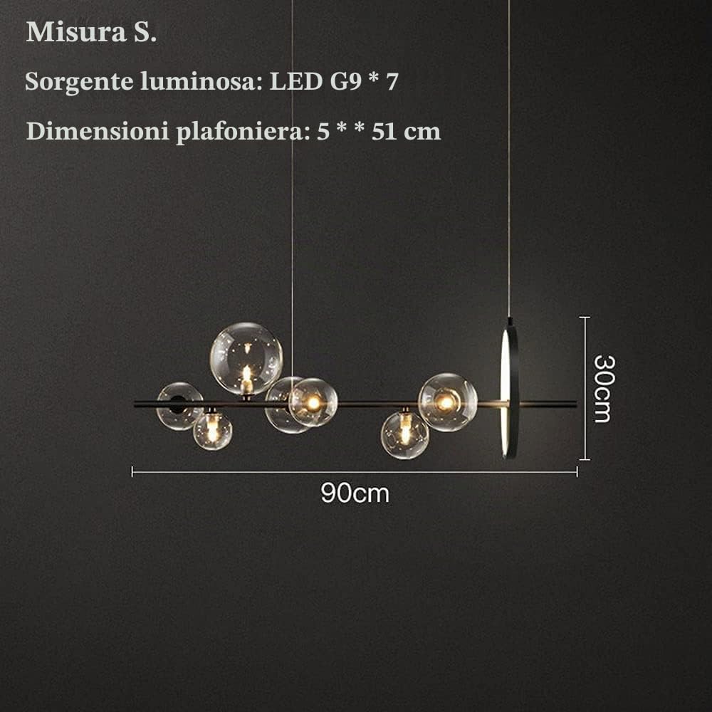Lampadario Moderno A LED, Sfera Di Vetro G9 Per Tavolo Da Pranzo, Nordico Soggiorno, Apparecchio Per Illuminazione Interna