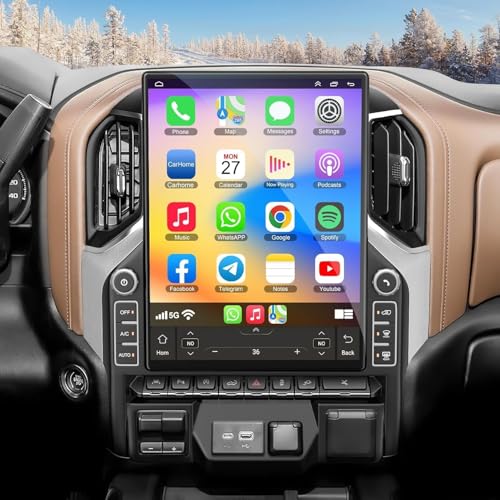 Image of 8-core 8G+256G Car Radio for Chevrolet Sliverado /GMC Sierra 2019 2020 2021, 15.6 Inch 2.5K IPS Touch Screen Upgrade Car Stereo with Carplay /Android Auto,GPS, WiFi, Bluetooth, FM