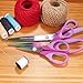 JubileeYarn Titanium Softgrip Scissors Set for Sewing, Arts, Crafts, Office - 1 Set of 3 - Purple