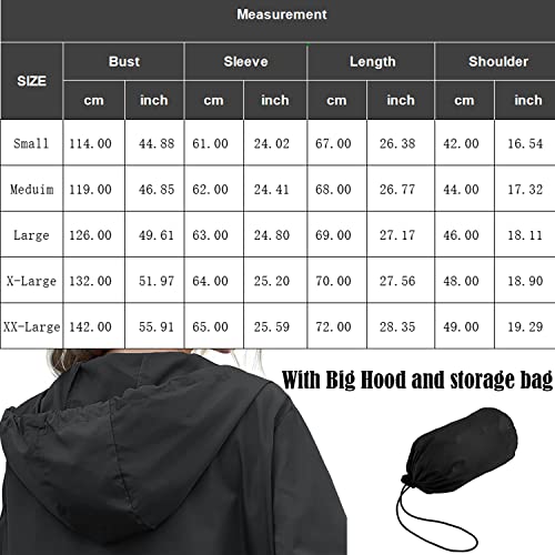 Zcfire Women's Waterproof Raincoat Quick-Drying Hooded Jacket Black Black M #TOP6