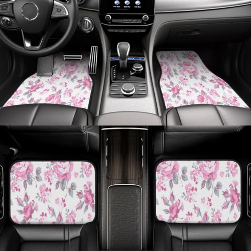 Alfombrillas para coche de neopreno Shabby Chic antideslizantes rosas 6