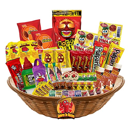 Mexican Candy Assortment Mix (50 Count) Assortment of Spicy, Sour and Sweet Premium Candies, Includes Vero Candy, Pelon, Pulparindo, Rellerindo, and more!
