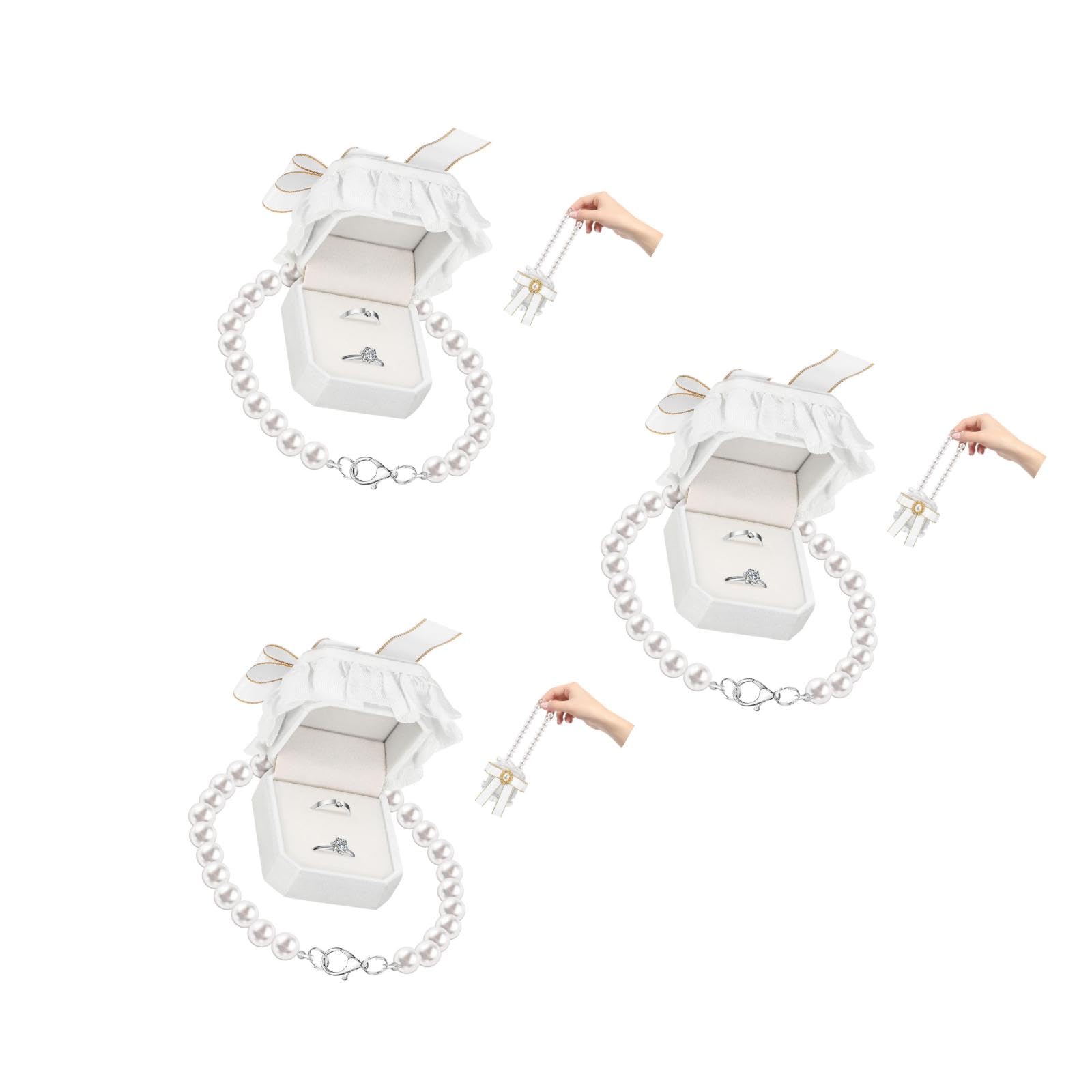 Coffret de rangement anneaux avec intérieur souple écrin blanc de luxe