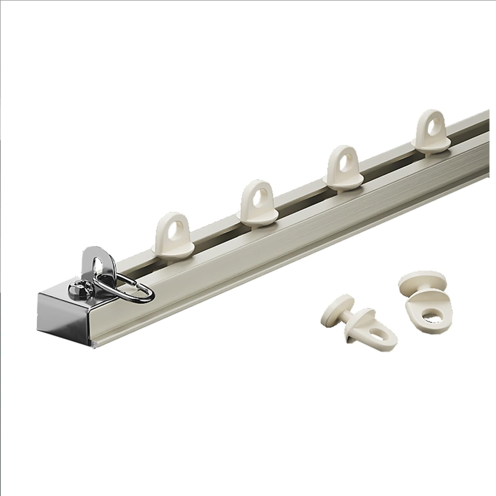 Rail simple de 4,5 m Système K aluminium blanc pour rideau et cloison
