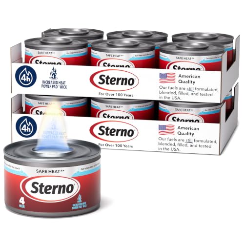 Image of Sterno Safe Heat PowerPad Chafing Fuel, 4-Hour Burn, 12 Pack | UL 2997 validated, PowerPad wick, high heat output, cool can, consistent heat, reusable, indoor /outdoor