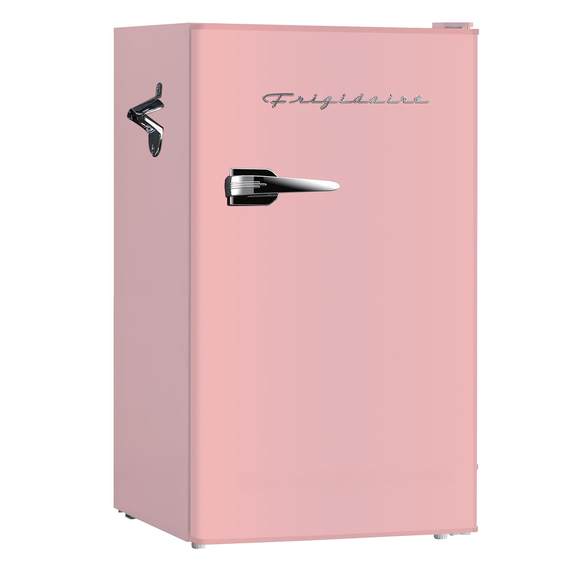 Frigidaire EFR376 Retro Bar Fridge Refrigerator with Side Bottle Opener, 3.2 cu. Ft, Pink/Coral