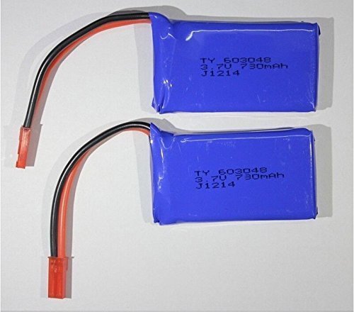 YUNIQUE GREEN-CLEAN-POWER Lot De 2 Batteries LiPo 3.7V 600mAh Pour Drones RC - Compatible UDI U817, WLtoys V959, Syma X5C, JJRC