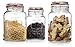 Glass Canister Quality Set of 3 Clear Round Jar with Hermetic Seal Bail & Trigger Airtight Lock for Kitchen - Food Storage Containers