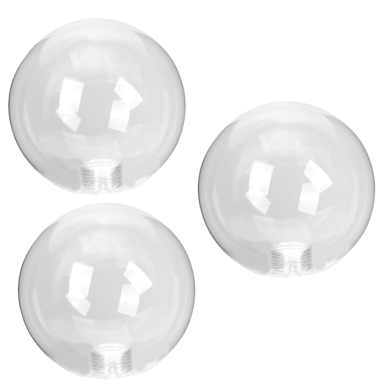 Housoutil 3pcs Glass Globe Lampshade Base Replacement for Ceiling Light Fixtures for Bathroom Light Globes Round Glass Lampshades