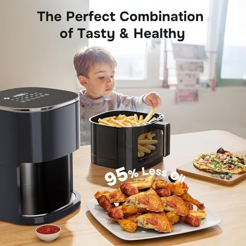 Image of Simple Deluxe 12-in-1 Air Fryer 6.34 Qt, Digital Preset Airfryer with Visible Window, Nonstick and Dishwasher-Safe Basket, Air Fry, Roast, Bake, Dehydrate, Fries, 1700W, Gary