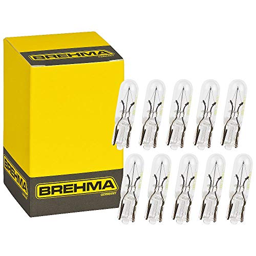 BREHMA 10x T5 Glassockellampe W2x4.6d 12V 2,3W W2,3W mit E Prüfzeichen BREHMA 10x T5 Glassockellampe W2x4.6d 12V 2,3W W2,3W mit E Prüfzeichen