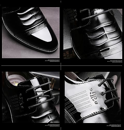 Men's Oxfords Classic Dress Shoes Wedding Business Shoes Modern Formal Derbys Lace-ups Wingtip Patent Leather Shoes4