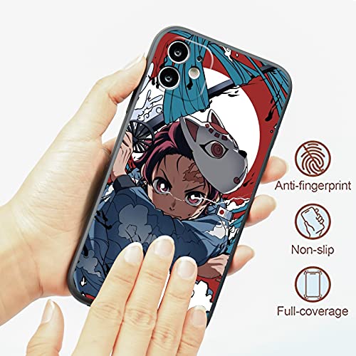 Vivist Anime Manga Iphone 12 Case,Japanese Anime Demon Slayer Manga Character Iphone Case For Men Boys Women Cute Cartoon Design Soft Silicone Cover Case For Iphone 12 (Demon Slayer Tanjirou) #TOP3