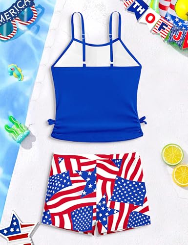 Image of NAPU Girls Tankini Swimsuit Tropical Swimsuit with Boyshort 2 Piece Bathing Suit for Girls Swimwear Set 5-12 Years