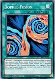 Doppel-Fusion - DOOD-DE100 - Super Rare - 1. Auflage - Deutsch - Yugioh - Doom of Dimensions - mit RC-Fieldcenter