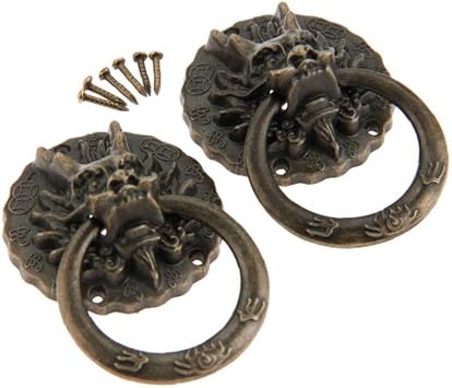 Vintage Dragon Furniture Door Pull Handle Cabinet Dresser Drawer Knob Ring Handle Furniture 32*47mm