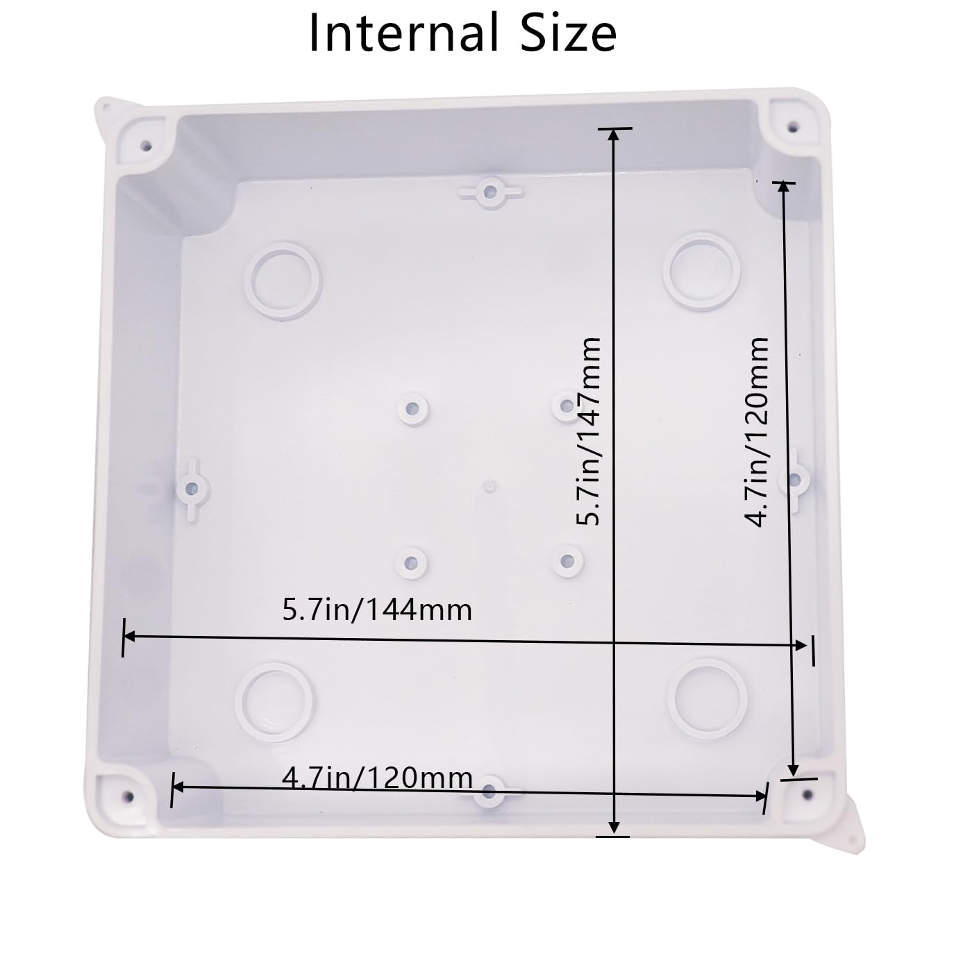Scatola di giunzione, 2 scatole elettriche con fori riservati, impermeabili, IP65, in plastica ABS, colore bianco, 150 x 150 x 70 mm