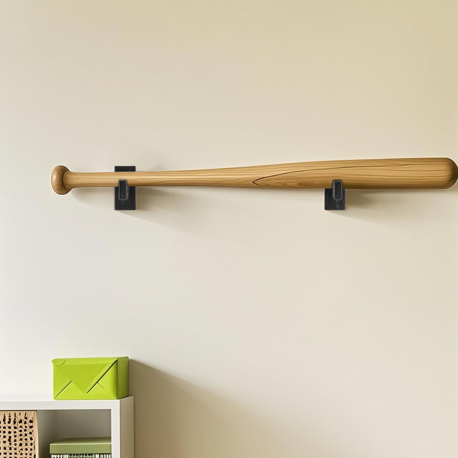 Lot de 6 Supports Mural pour Batte de Baseball en Bois - Accessoires de Défense avec 9 Vis & 9 Bouchons - Pour Maison, Club, Salle de Sport - Noir