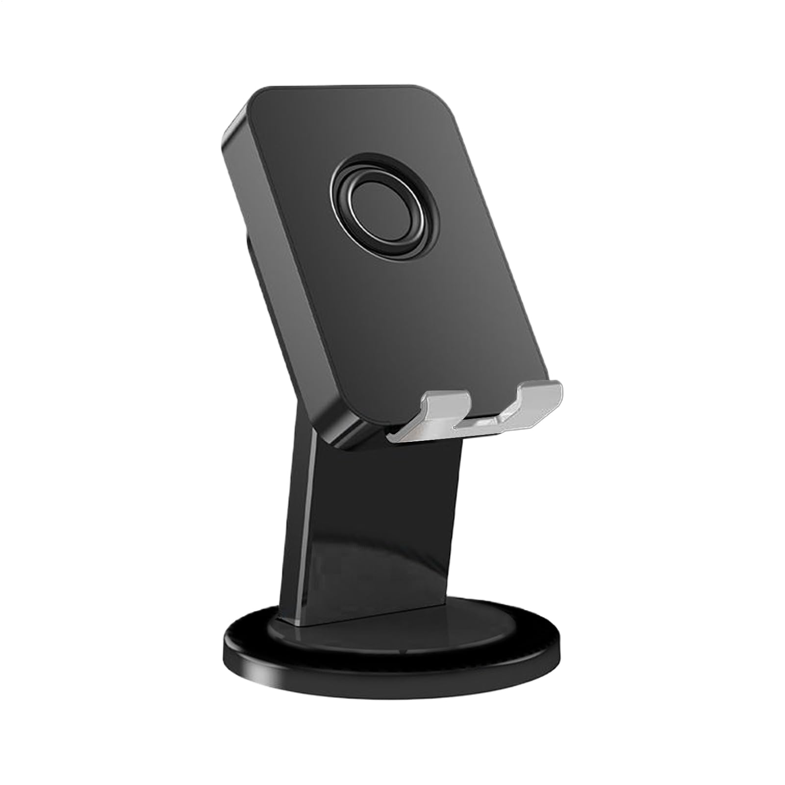 Soporte para teléfono con altavoz que evita caídas de móviles y mejora el audio plano 8
