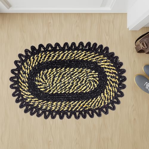 Image of Cotton Doormat for Kitchen |Handmade Cotton Doormat | Quick Dry, Washable Door Mat for Home, Bathroom & Bedroom (Pack of 2) (Red-2)