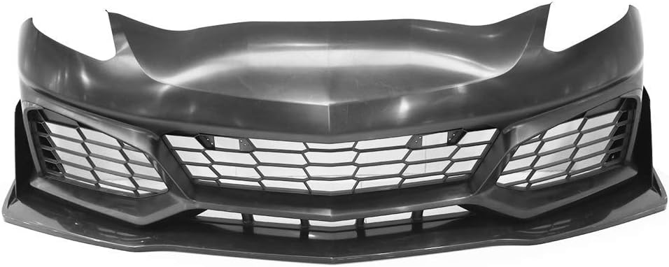IKON MOTORSPORTS Front Bumper Cover Guard Compatible With 2014-2019 Chevrolet Corvette C7, Upgrade ZR1 Style PP Bumper Guard Protector Mask