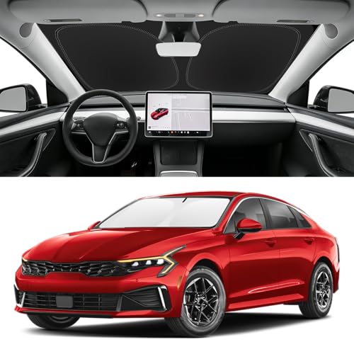 SLOGENTO Custom Fit Windshield Sun Shade for Kia K5 2021-2026, Blocks UV & Heat, Front Window...