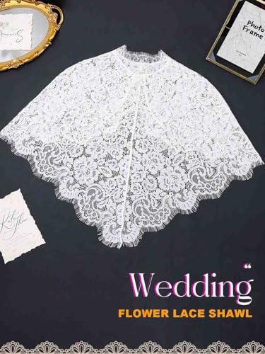 Asooll Wedding Shawl Wrap Lace Caplet Formal for Women2