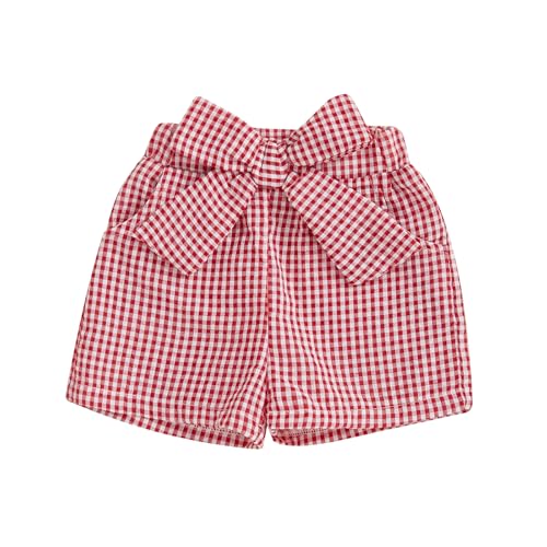 Toddler Baby Girl Shorts Gingham Plaid Shorts Summer Casual Elastic Waist Shorts Pants Bottoms 9M-4T