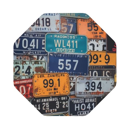 Set di 6 sottobicchieri per targa, per soggiorno, cucina, caffè, decorazione