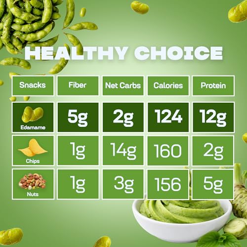 Image of Where You Bean Edamame Beans Snack (Spicy Wasabi) - Crunchy and Dry Roasted Edamame Beans - High Protein Snacks, Keto and Vegan Healthy Snacks for Adults & Low Carb Asian Snack 0.9 oz (Pack of 8)