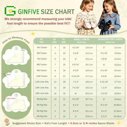Image of GINFIVE Toddler Girls Mary Jane School Oxford Dress Flat Shoes for Wedding