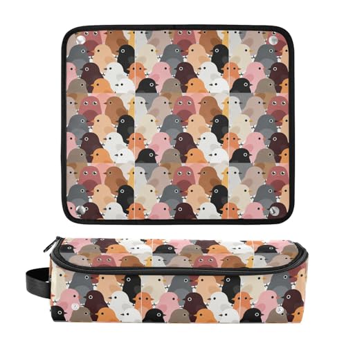 Estuche de viaje 2 en 1 para plancha y rizador con tapete resistente al calor, organizador grande para planchas, rizadores y secadores de cabello miniatura 3