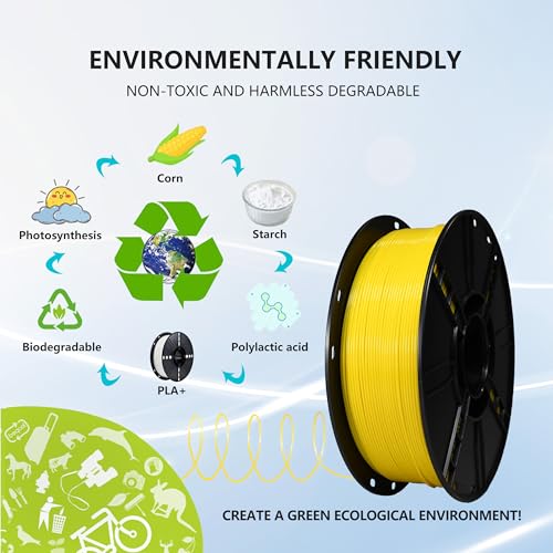 Image of iBOSS PLA Plus (PLA+) 3D Printer Filament 1.75mm,1kg Spool (2.2lbs) Toughness Enhanced 3D Printing Filament,Dimensional Accuracy + /- 0.02mm,1.75mm PLA Plus Filament,Fit Most FDM Printer(Yellow)