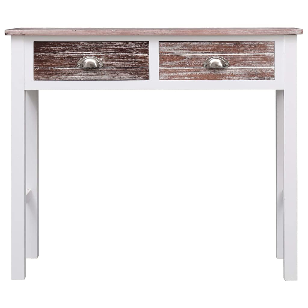 Mesa consola clásica de madera de paulownia y álamo con 2 cajones, mesa auxiliar o aparador para interiores elegantes, duradera y fácil de limpiar, simple