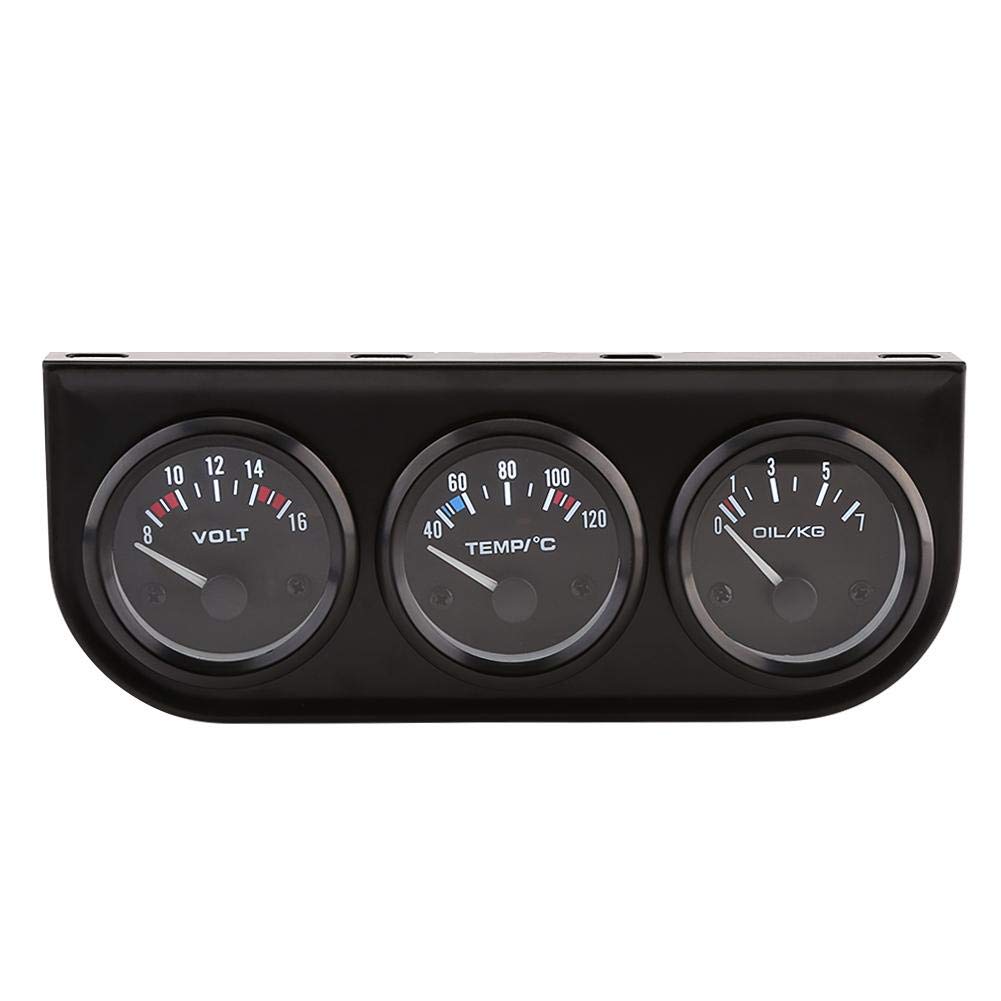 Triple Gauges 3 in 1 Voltmeter Indicatore temperatura acqua Sensore pressione olio Sensore 52mm Per camion auto