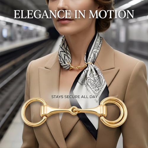 Image of 3 Pcs Simple and Elegant Horsebit Silk Scarf Buckle Ring Scarf Rings for Women，Horsebit Scarf Ring Scarf Clasp Silk Scarf Clasp Shoe Buckle Clips Shirt Clips for Scarves Shawls
