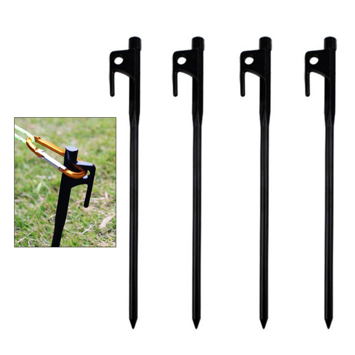 Piquetas de camping para tiendas y toldos estacas de acero de 20cm para uso al aire libre