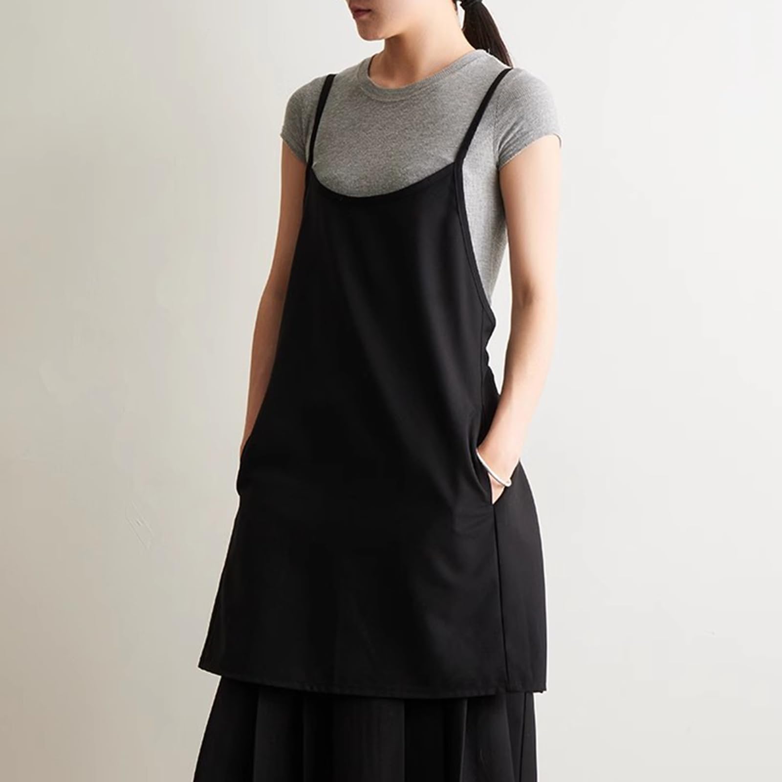 Delantal De Cocina para Mujer, Delantal Mujer para Hornear, Jardinería, Restaurante Y BarbacoaBlack,One Size