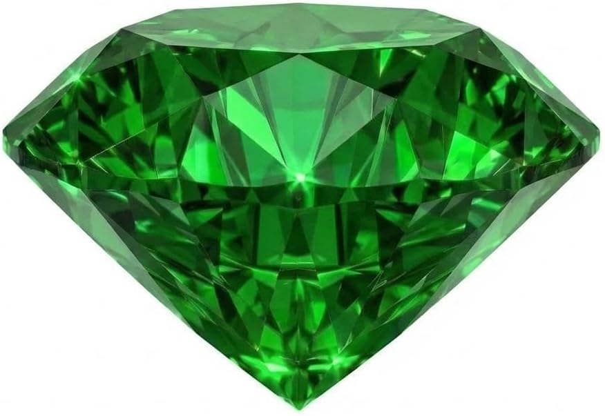 0.5–4.5 Carat Lab Created Emerald Green Loose Gemstone, Emerald Cut and Round Cut Green Stone for Ring, Earrings, Pendant, Jewelry Making and DIY Craft