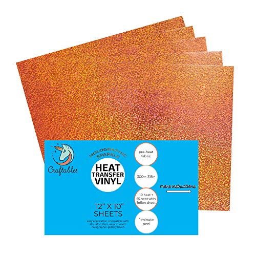 Craftables Orange Holografisches Glitzer, 5 Blatt Cover