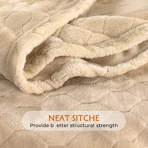 Toonow Fleece Blanket Super Soft Cozy Throw Blanket 50" X 60", Lightweight Fuzzy Comfy Textured Flannel Blanket Warm Plush Throw Blankets For Couch, Sofa, Bed, Apricot #TOP4