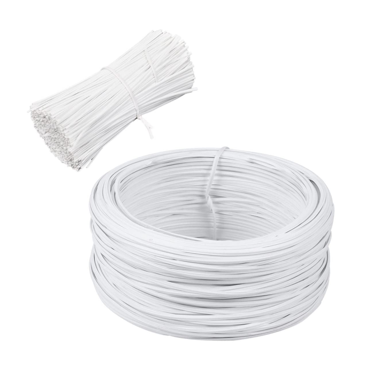 Milisten 55m White Insulated Garden Wire 16awg 55m Glue Coated Wire Tie for Plants Binding
